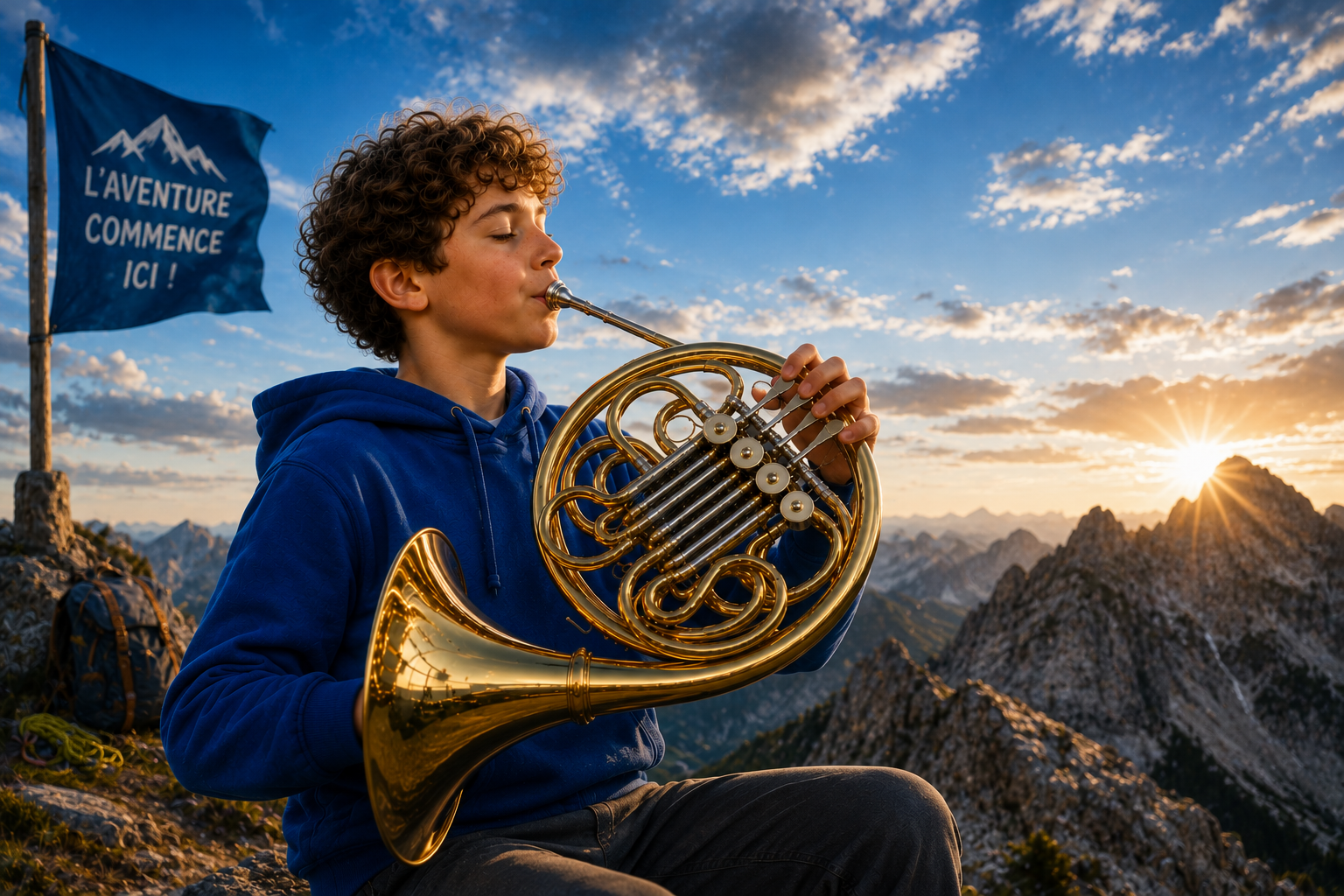Cor dans un décor de montagne